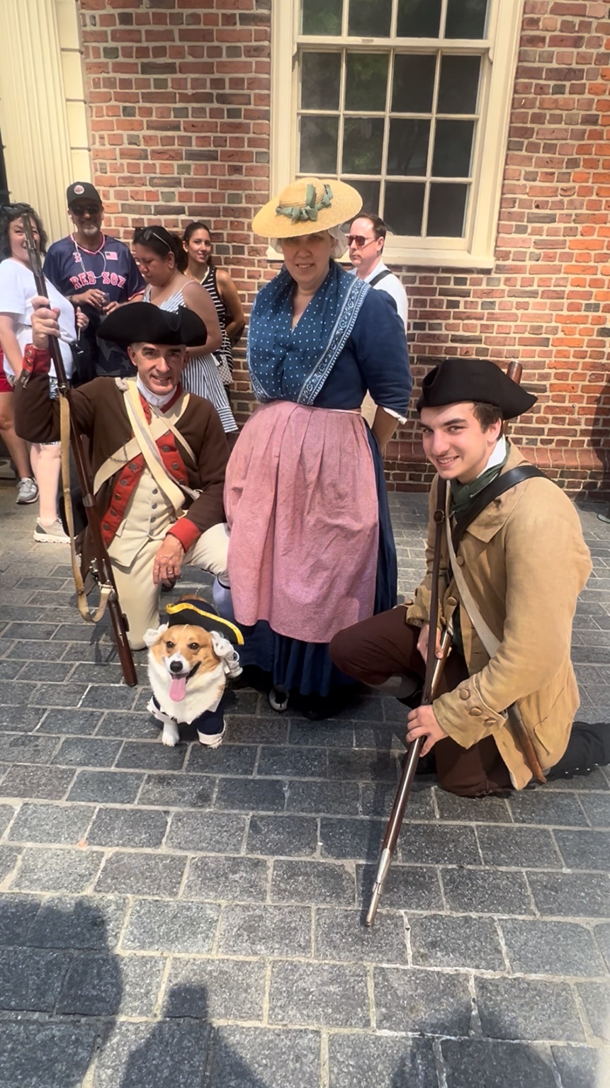 Rocko with colonial reenactors